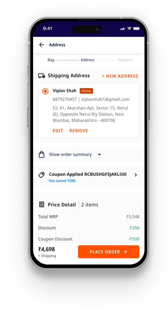 Product detail page