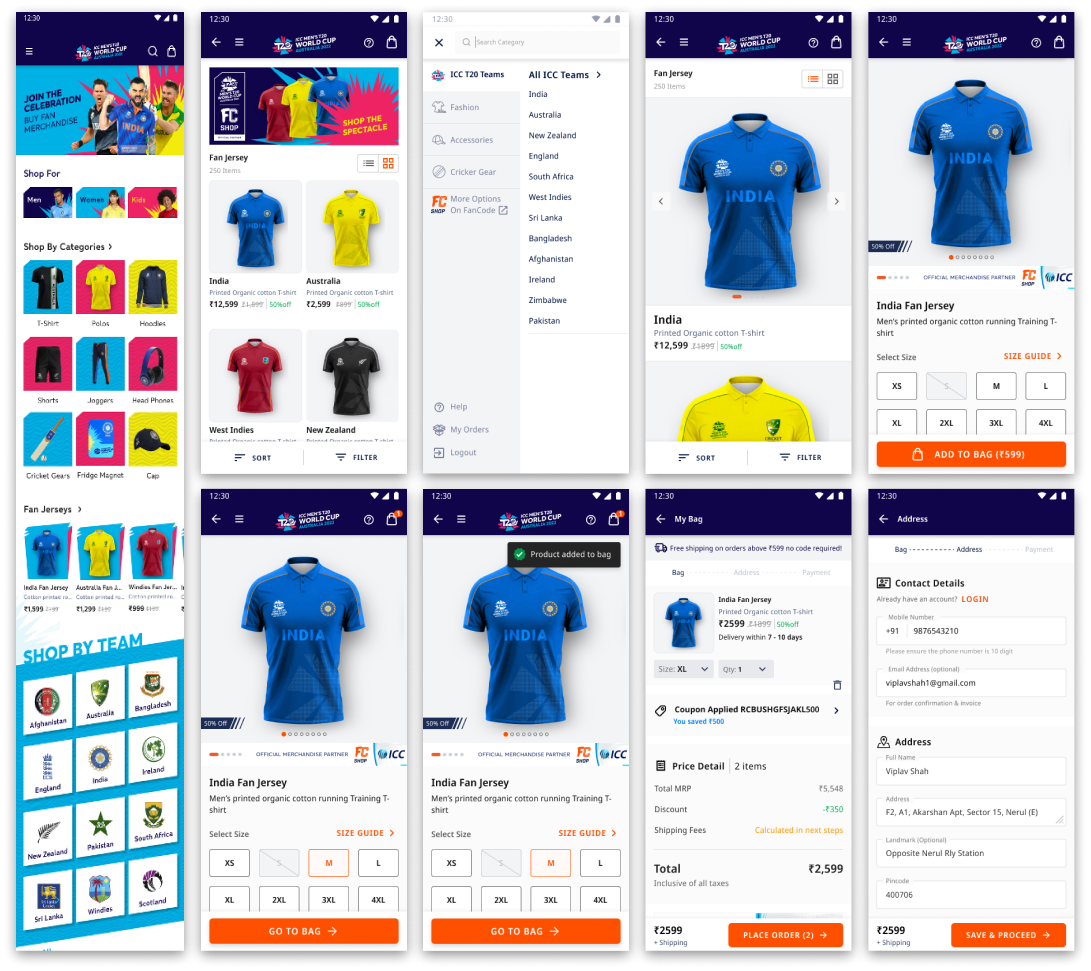 White-labelled ICC T20 World Cup storefront