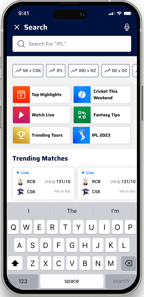 New search landing page
