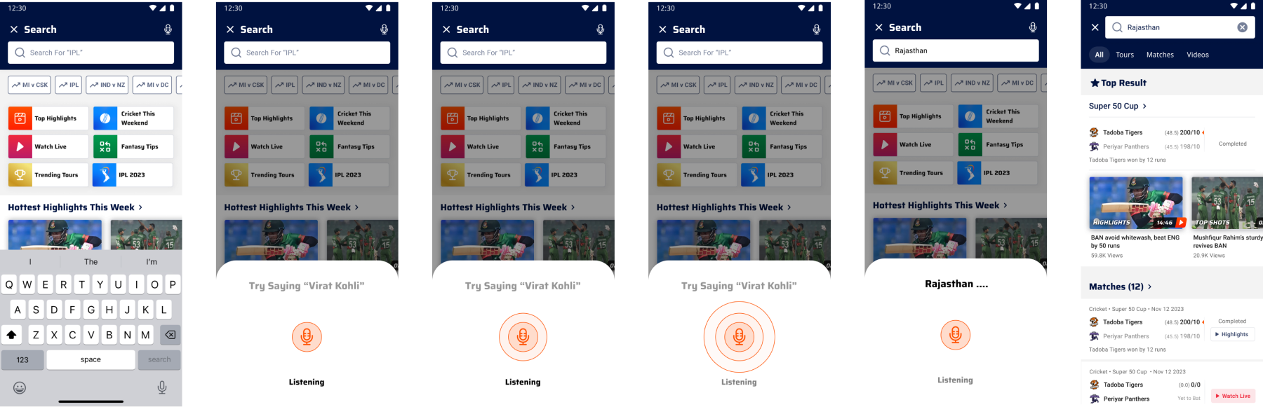 Voice search flow